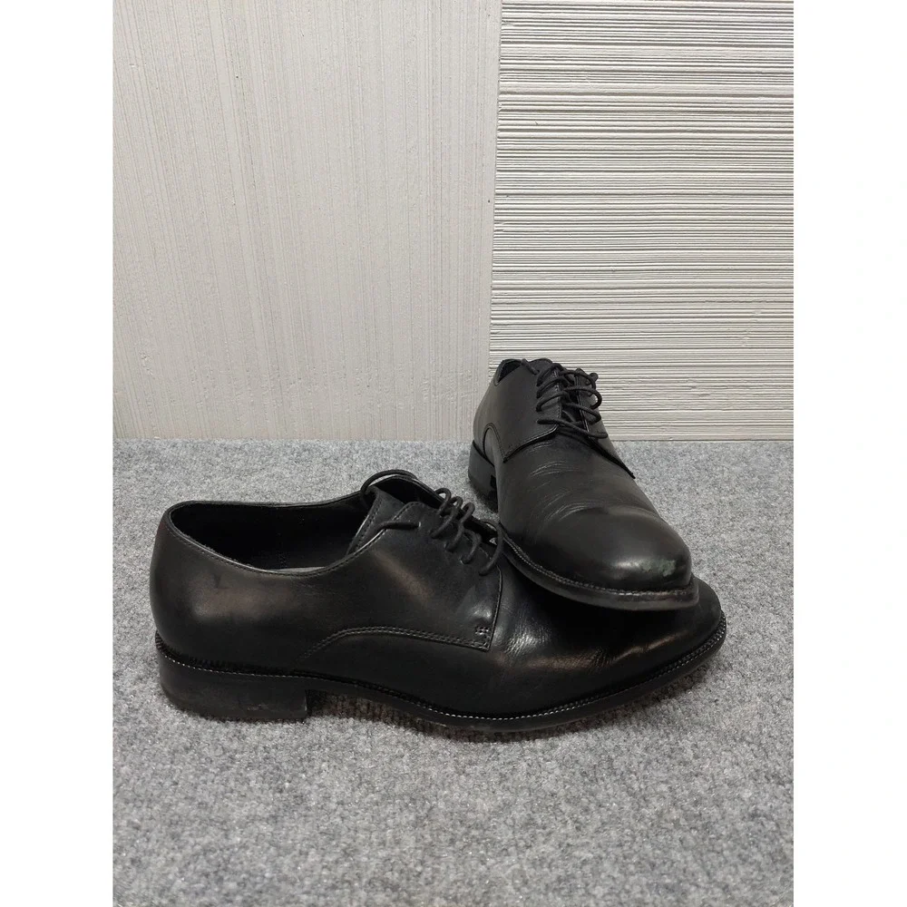 Cole Haan Men Dress Shoes 12M Black Lace Up Round Toe Comfort Logo Formal Wear
